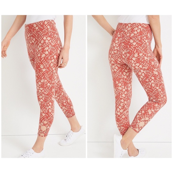 Super High Rise Luxe Keyhole Capri Legging Orange Combo - Picture 5 of 5